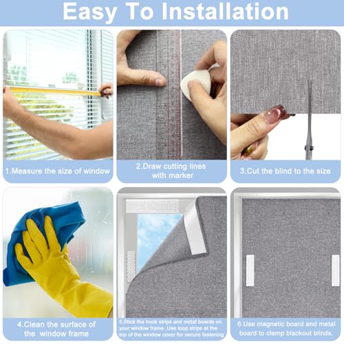 Linen 100% Blackout Curtain (Grey / 39"W x 57"L (Pack of 1))
