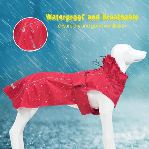 Adjustable Waterproof Dog Raincoat for Dogs (Red / Small(9-13lb))