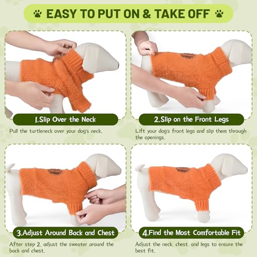 Small Dog Furry Pullover Sweater (F Orange(Order One Size Up) / Small)
