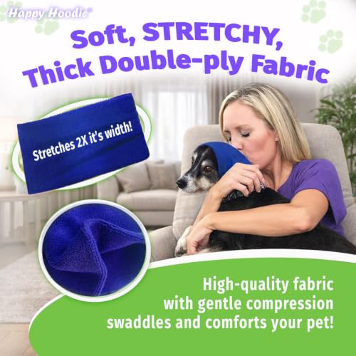 Happy Hoodie The Original Dog & Cat Calming Band for Noise & Anxiety Relief (Blue)