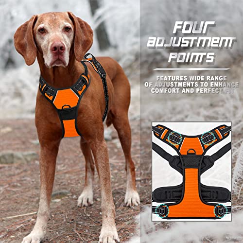 Dog Harness No Pull for Small Sized Dog Front Back Clips (Small(Chest:19.5-26") / Orange)