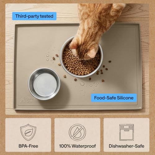 Waterproof Dog Food Mat (Beige / 18" x 12")