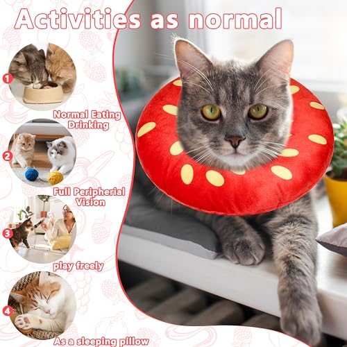 Cat Cone Collar Soft (Strawberry / Medium)