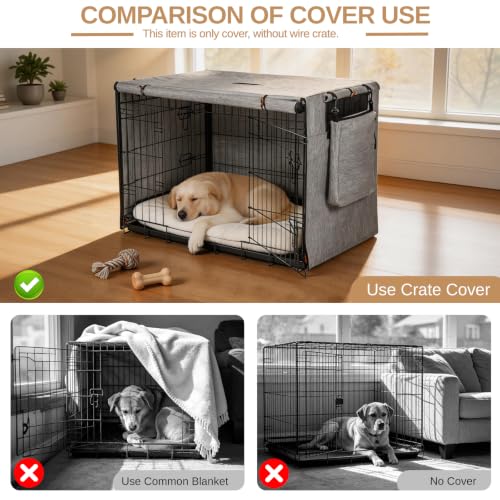 Dog Crate Cover 42 in (Gray / 42.0"L x 28.0"W x 31.0"H)