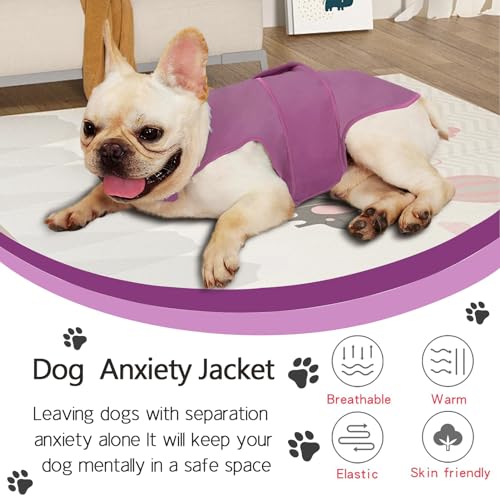 Dog Anxiety Vest Calming Jacket for Small Medium Large Dogs (Purpink / XX-Large)