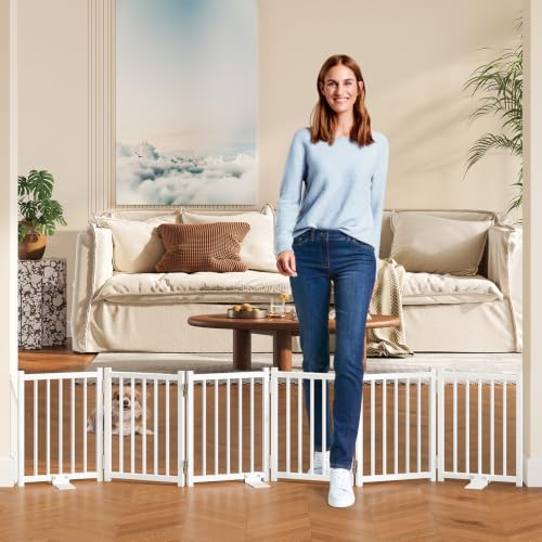 Short Dog Gate Indoor (White / 6 Panel-16''H, Up to 72’’ W)