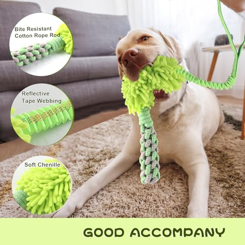Dog Rope Toy Tug of War Dog Toy for Aggressive Chewers (Green / Dog Bite Stick Toy)