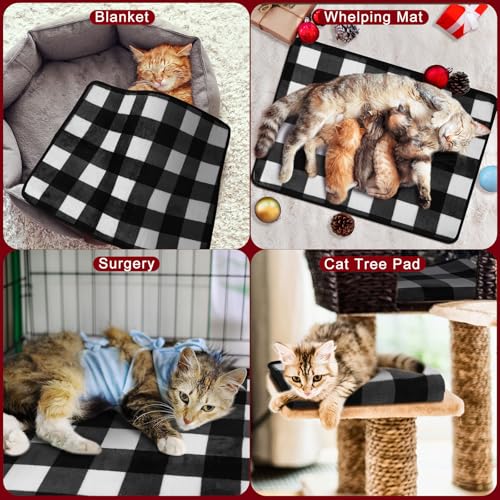 2 Pcs Large Self Warming Cat Pad Self Heating Cat Mat Bed Dog Crate Pet Blankets Thermal Heated Bed Mat for Outdoor Indoor Newborn Kittens Puppies Dog (24 x 18)