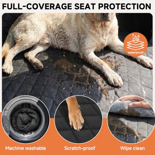 Dog Car Seat Cover & Back Seat Extender (For Car/SUV/Small Truck / black)