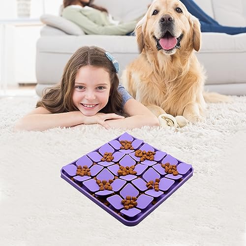 Silicone Snuffle Mat for Small Dogs Puppy Cat Slow Down Eating (Purple-S(8.2x8.2in))