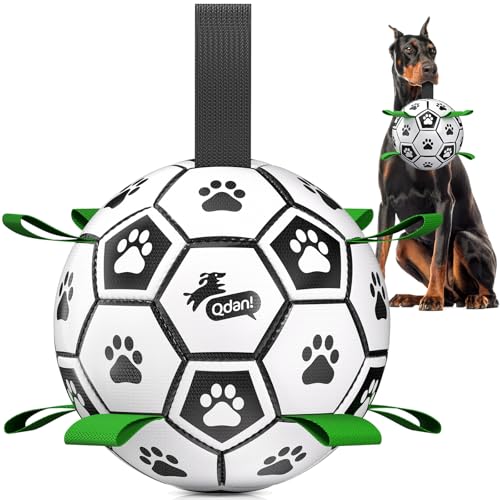 10 Inch Gaint Dog Soccer Ball with Straps (Black Green / 10 Inch)