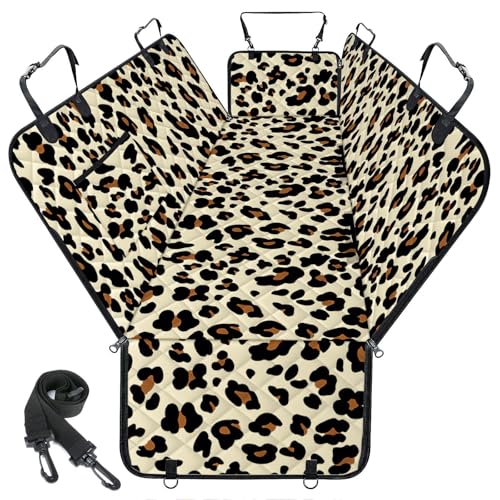 Waterproof Dog Car Seat Cover for Back Seat (Leopard,Black / Small,Standard)