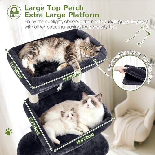 Z78 Heavy Duty Cat Tree for 20lbs Large Adult Cats (Dark Grey / 78 inch)