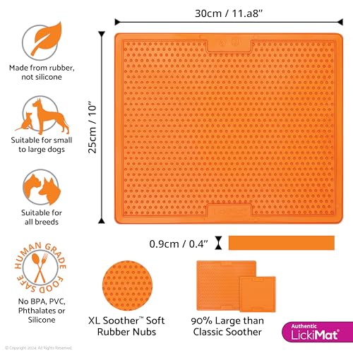 X Large Breed Soother Dog Lick Mat (Orange)