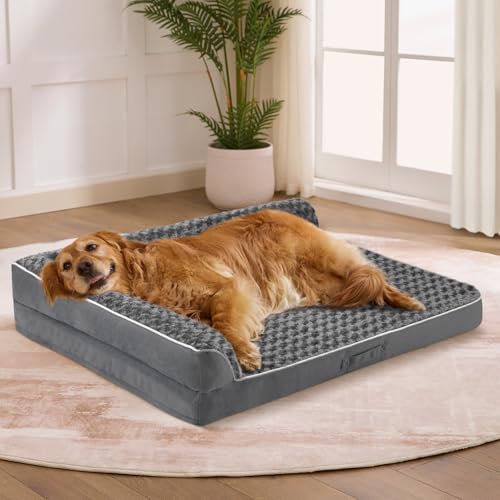 Orthopedic Dog Bed for Medium Size Dog (36.0"L x 27.0"W x 6.5"Th / Dark Grey)