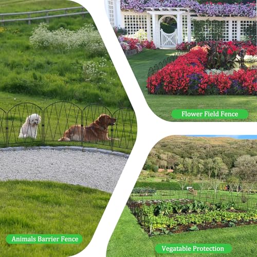 24 Pack Decorative Garden Fence Animal Barrier (24 Pack,24.8ft (L) x 15.9in (H))
