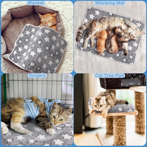 2 Pcs Large Self Warming Cat Pad Self Heating Cat Mat Bed Dog Crate Pet Blankets Thermal Heated Bed Mat for Outdoor Indoor Newborn Kittens Puppies Dog (24 x 18)