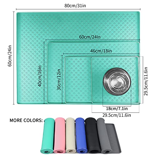 Pet Placemat for Dog and Cat (18"L x 12"W / Green)