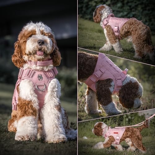 Tactical Dog Harness Vest No (Large / Pink)