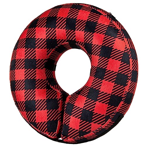 Inflatable Dog Cone Collar Alternative After Surgery Large (Plaid / Large [Neck:14"-18"])