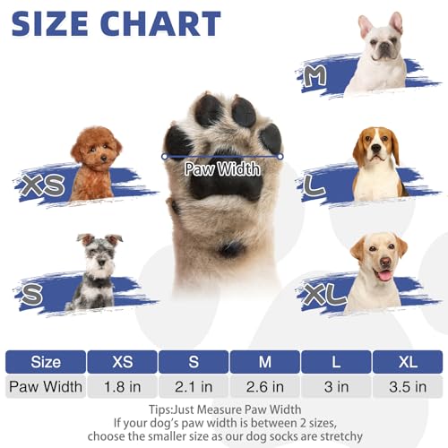 Dog Socks Shoes for Hot Pavement (Blue / Medium(4 Pack))