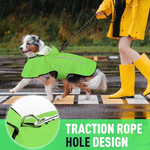 Dog Raincoat with Removable Hoodie (X-Large / Green)