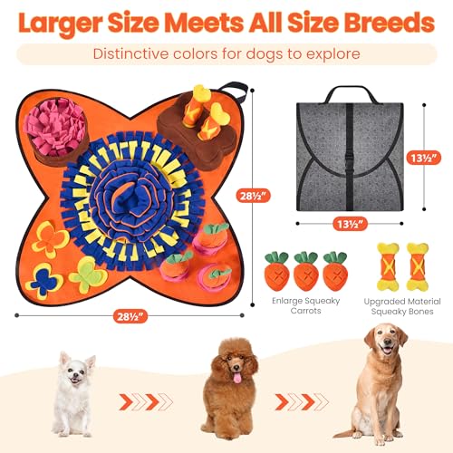 Large 28.5" Snuffle Mat for Dogs (Orange / 32"x20")