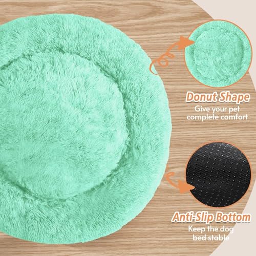 Calming Dog Bed Medium Size Dog (Mint Green / 31.0"L x 31.0"W x 8.0"Th)