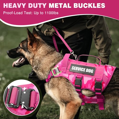 Service Dog Vest Harness for Large Dog (X-Large / Camo Pink)