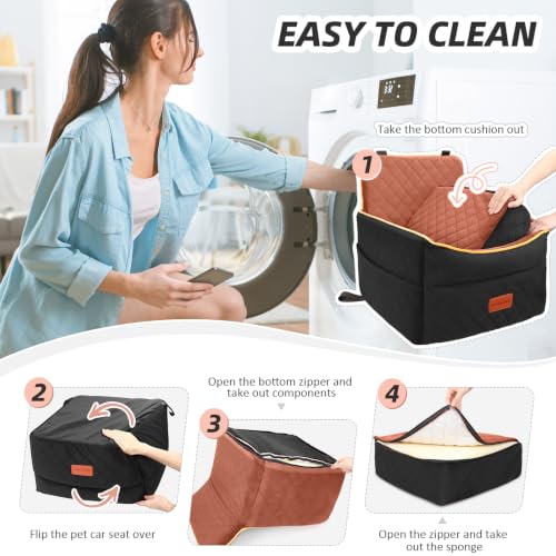 Small Dog Car Seat (Black+brown)