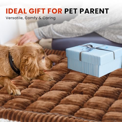 Backseat Dog Bed Mat for Car (Brown / 51.1"L x 23.6"W x 1.5"Th)
