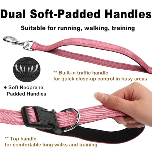 Bungee Dog Leash (Pink / 4.6-7.3FT)