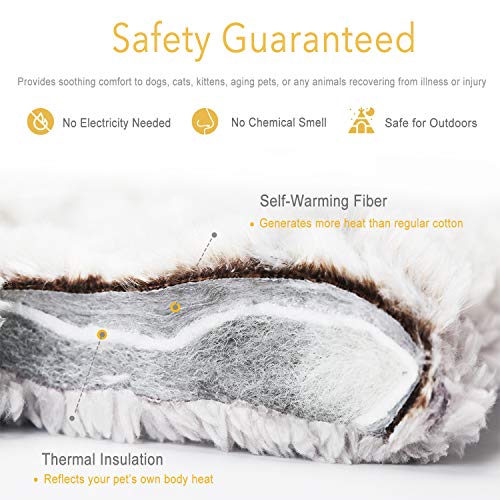 Self Warming Cat Bed Self Heating Cat Pad Pet Mat Indoor Outdoor (A: Light Grey / Medium)