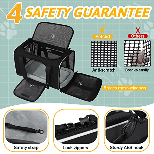 Small Pet Carrier 18" L x 13" W x 9.5" H Airline Approved (18.0"L x 13.0"W x 9.5"H / Black)