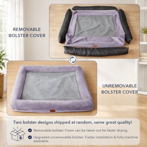 Orthopedic Dog Bed Waterproof Pet Sofa for Large Sized Dogs (Purple / 36.0"L x 27.0"W x 7"Th)