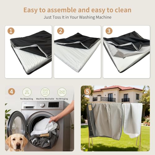 Large Dog Bed with Cooling Gel Memory Foam (Large)