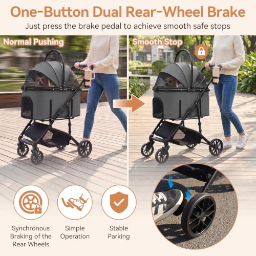Heavy Duty Pet Stroller (Grey)