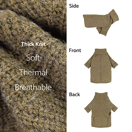 Thermal Knitted Dog Sweater Doggy Winter Coat Pet Clothes Doggie Turtleneck Jacket Puppy Outfits Cat Sweatsuit Sage Green Medium (Medium / Sage Green)