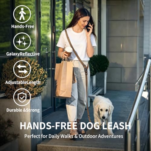 Hands Free Dog Leash by Kazazoo (Brown / M)
