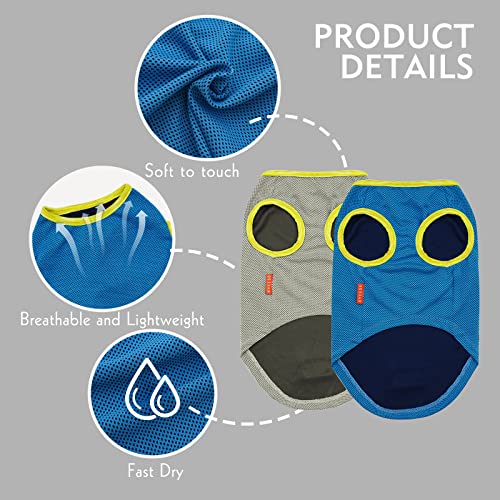 2Pack Dog Shirt for Large Dogs Soft Breathable T (XX-Large (40-55lbs) / 5# Blue+Grey)