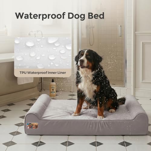 Orthopedic Dog Beds for Extra Large Dogs (XX-Large / Style C-Grey)
