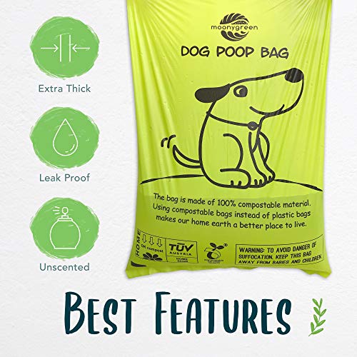 Dog Poop Bag Compostable Doggie Poop Bags Refills (9x13 Inch (Pack of 120))