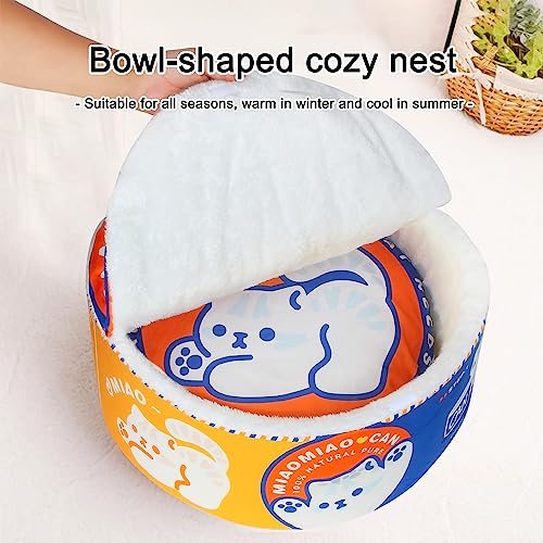 Ramen Noodle Cat Bed (15.7"L x 15.7"W x 7.9"Th / blue)