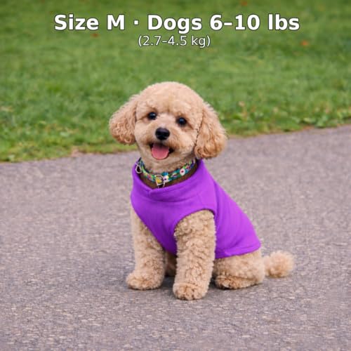 Dog Fleece Vest Sweater with Leash Ring (M (6-10lbs) / Purple)