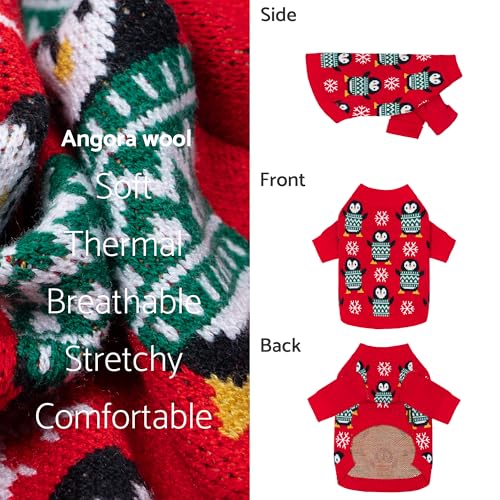 Funny Penguins Dog Ugly Christmas Sweater (X-Large / Snowflake Penguin)