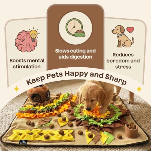 Interactive Dog Snuffle Mat for Slow Feed & Digestion Support (Geometric and floral pattern)