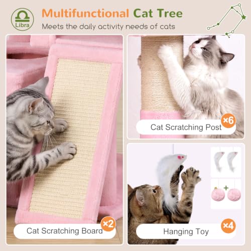 Z78 Heavy Duty Cat Tree for 20lbs Large Adult Cats (Pink / 78 inch)
