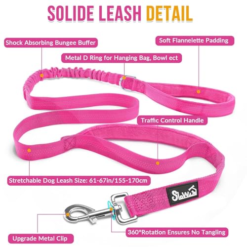 No Pull Dog Harness and Leash Set (Fuchsia / Small)