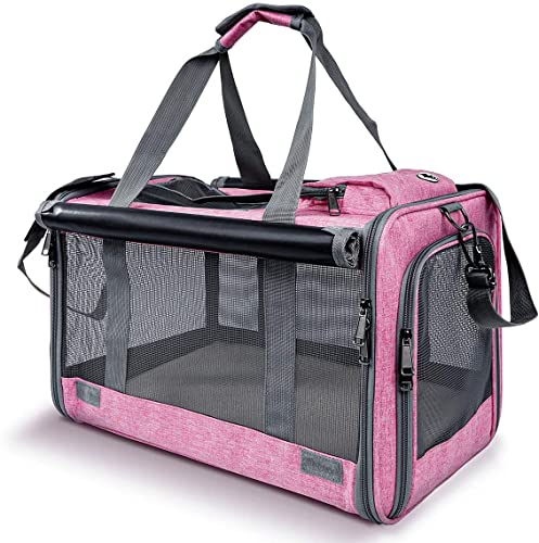 Pet Carrier for Large and Medium Cat (Pink / 18.1"L x 11.8"W x 11.8"H)