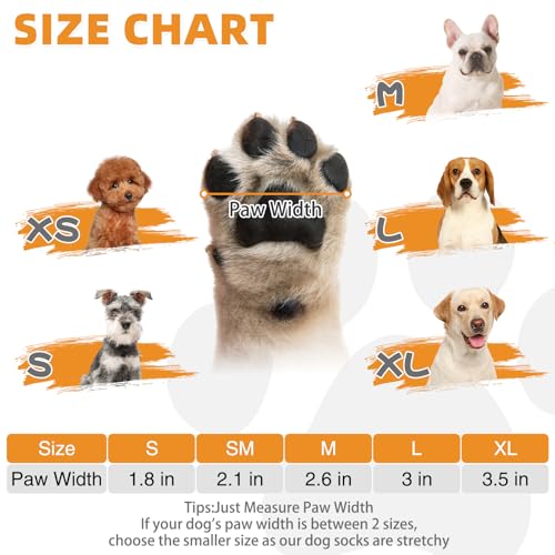 Anti Slip Dog Socks to Prevent Licking Paws (Grey Reflective / Small (4 Pack))